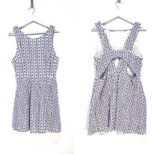 Asos Fit & Flare Summer Eyelet Dress with Gingham Circle Embroidery